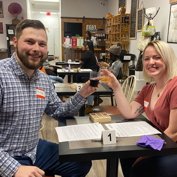 Attendees at a IN speed dating event