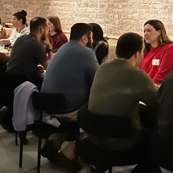 Attendees at a DC speed dating event